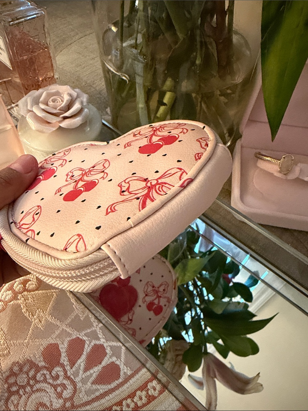 Betsey Johnson Pink Heart-Shaped Cherry Crossbody Bag - Picture 4 of 5